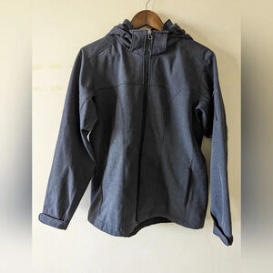 Avia charcoal fleece lined fitted light zip up hoodie jacket size XL Winter